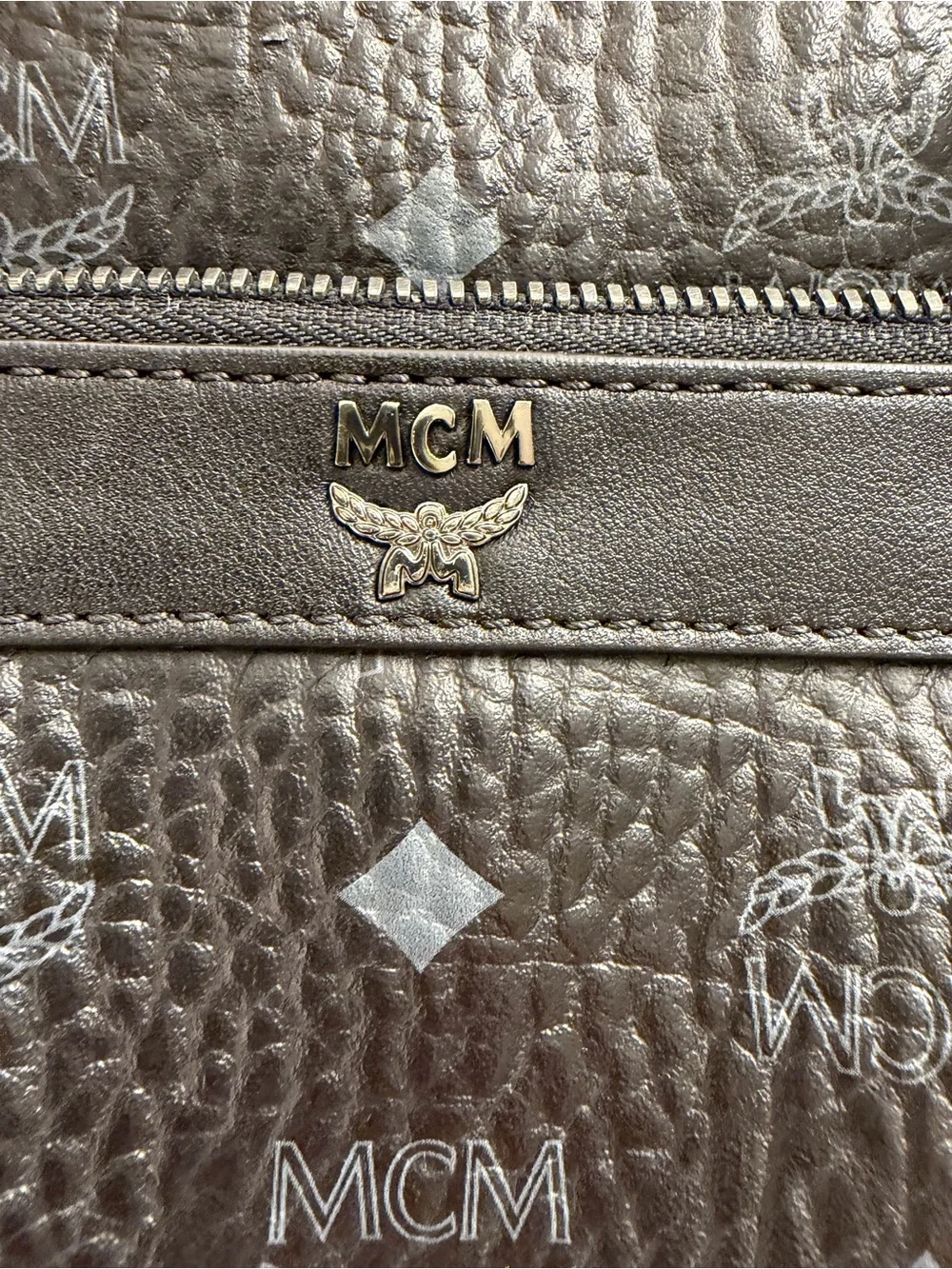 MCM Black Visetos Logo Leather Briefcase with Detachable Strap